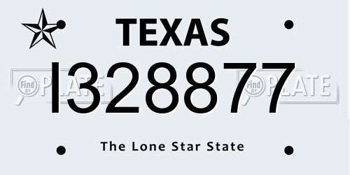 I328877 Texas License Plate