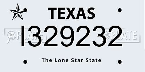 I329232 Texas License Plate