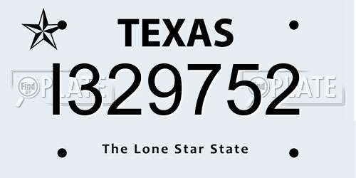 I329752 Texas License Plate