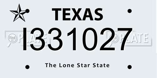 I331027 Texas License Plate