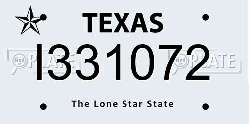 I331072 Texas License Plate