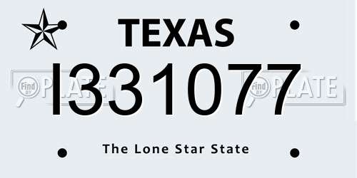 I331077 Texas License Plate