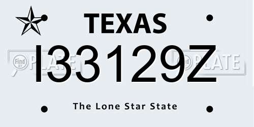 I33129Z Texas License Plate