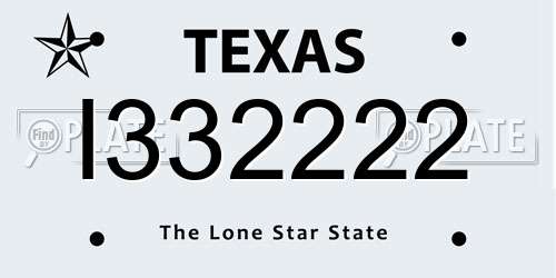I332222 Texas License Plate