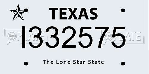I332575 Texas License Plate