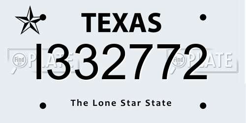 I332772 Texas License Plate