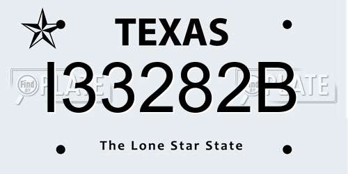 I33282B Texas License Plate