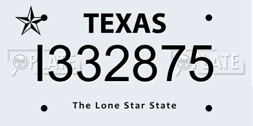 I332875 Texas License Plate
