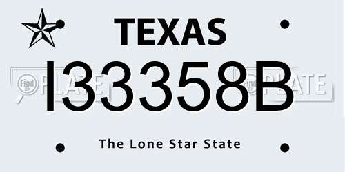 I33358B Texas License Plate