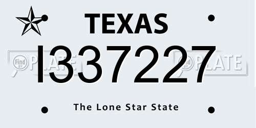 I337227 Texas License Plate