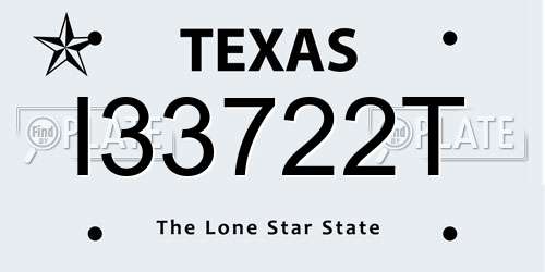 I33722T Texas License Plate
