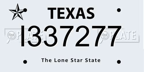 I337277 Texas License Plate