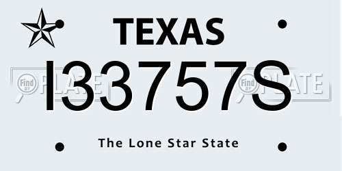 I33757S Texas License Plate