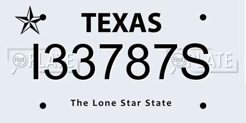 I33787S Texas License Plate
