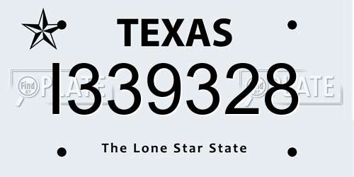 I339328 Texas License Plate