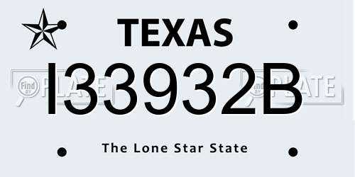 I33932B Texas License Plate