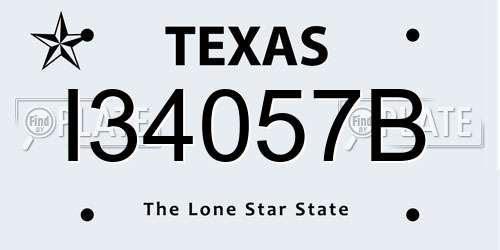 I34057B Texas License Plate