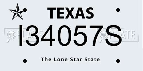 I34057S Texas License Plate