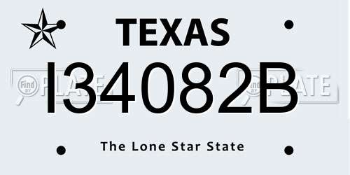 I34082B Texas License Plate