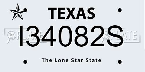 I34082S Texas License Plate