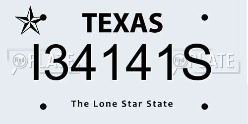 I34141S Texas License Plate
