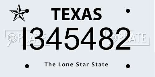 I345482 Texas License Plate