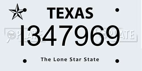 I347969 Texas License Plate
