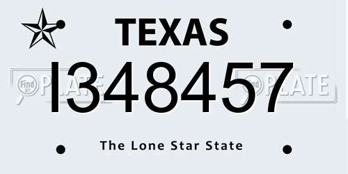 I348457 Texas License Plate