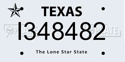 I348482 Texas License Plate