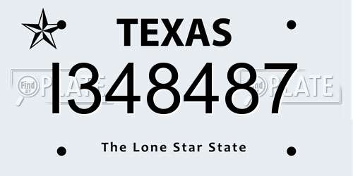 I348487 Texas License Plate