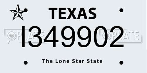 I349902 Texas License Plate