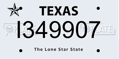I349907 Texas License Plate