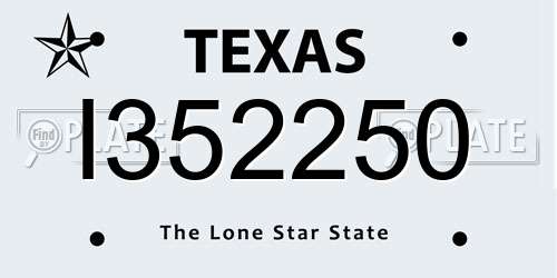 I352250 Texas License Plate