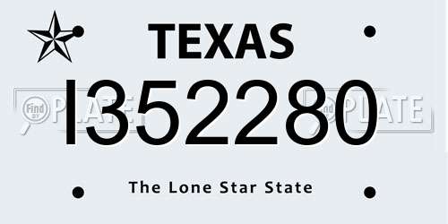 I352280 Texas License Plate