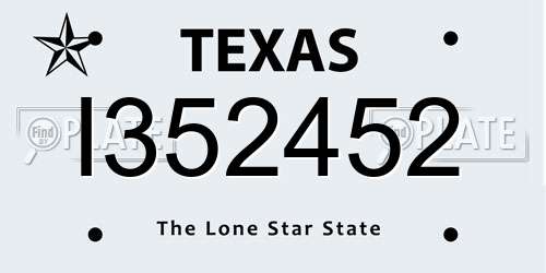 I352452 Texas License Plate