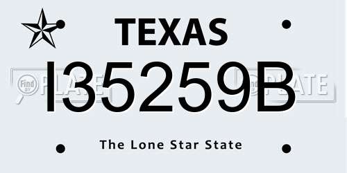 I35259B Texas License Plate
