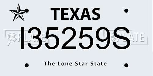 I35259S Texas License Plate