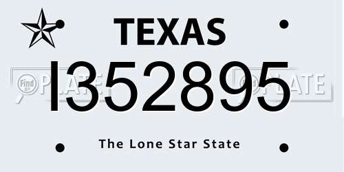 I352895 Texas License Plate