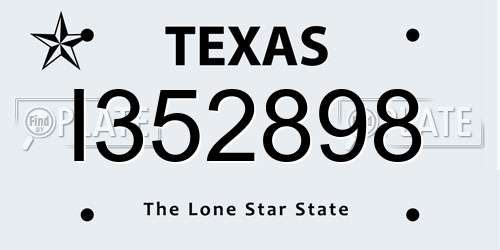 I352898 Texas License Plate