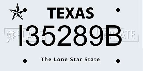 I35289B Texas License Plate