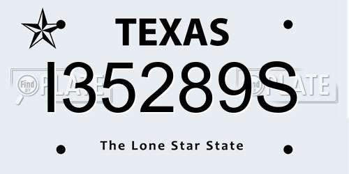 I35289S Texas License Plate