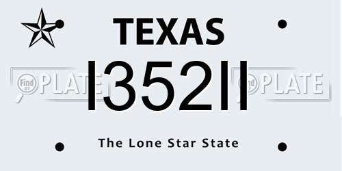 I352II Texas License Plate