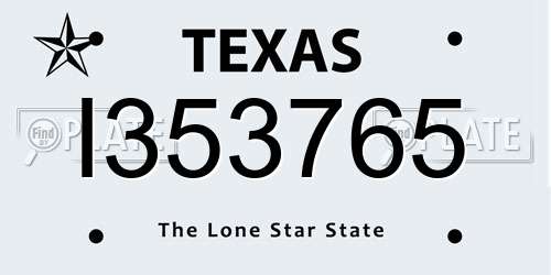 I353765 Texas License Plate