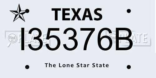 I35376B Texas License Plate