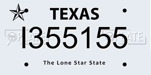 I355155 Texas License Plate