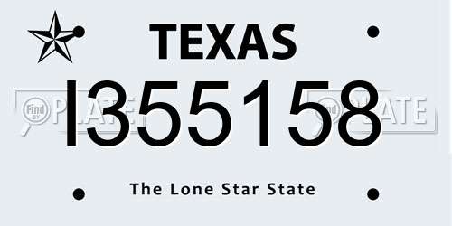 I355158 Texas License Plate