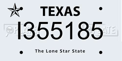I355185 Texas License Plate
