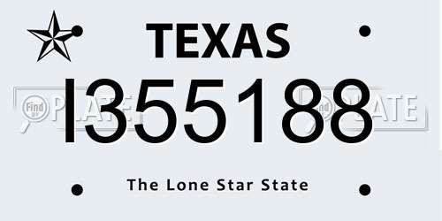 I355188 Texas License Plate
