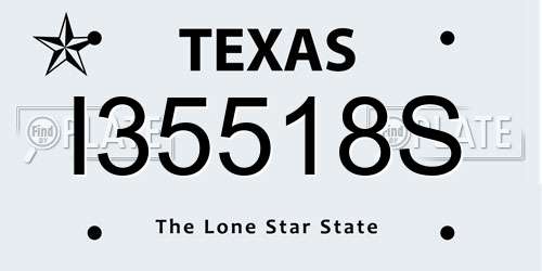 I35518S Texas License Plate