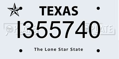 I355740 Texas License Plate